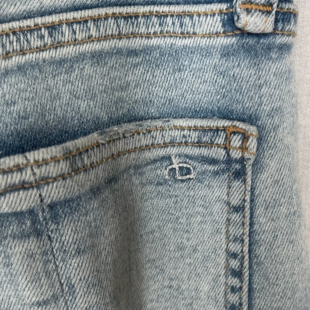 Rag & Bone Cait Mid Rise Skinny Jeans Light Wash Distressed